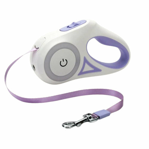 Laisse Rétractable Lumineuse pour Chien – LED & Anneau RGB – 3m ou 5m