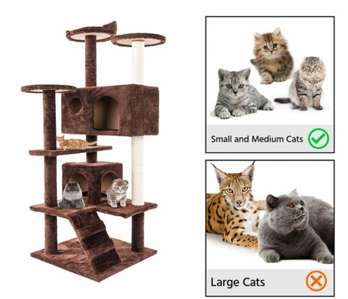 Arbre à chat avec escalier, 2 maisons et griffoirs en sisal – 132 cm