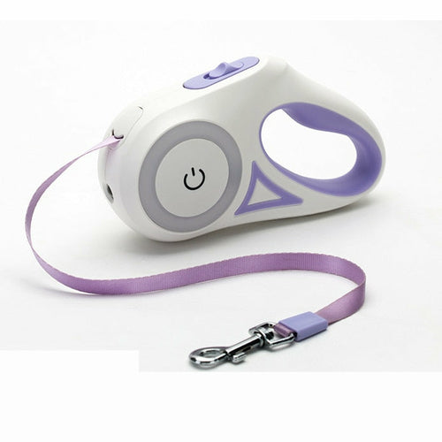Laisse Rétractable Lumineuse pour Chien – LED & Anneau RGB – 3m ou 5m